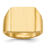 14k 13.5x Rectangle Open Back Mens Signet Ring