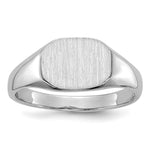 14k White Gold 8.0x Open Back Child's Signet Ring