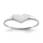 14k White Gold Heart Ring x Open Back