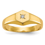 14k Child's A Diamond Open Back Signet Ring