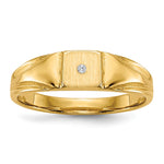 14k 1/2 point VS Diamond 4.5x Closed Back Size 3 Square Signet Ring