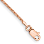 14K Rose Gold Box Link with Lobster Clasp Bracelet