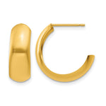 14k 6.5x Polished J-Hoop Post Earrings