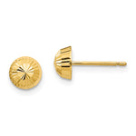 14k Madi K Polished & D/C Swirl Button Post Earrings