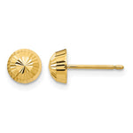 14k Madi K Polished and Diamond-cut Swirl Button Post Earrings