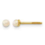 14k Madi K 2.5- White Button Freshwater Cultured Pearl Screwback Post Earrings