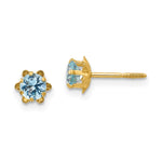 14k Madi K CZ Birthstone (Mar) Screwback Earrings