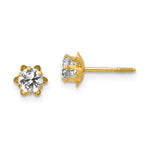 14k Madi K CZ Birthstone (Apr) Screwback Earrings