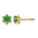 14k Madi K Round CZ May Birthstone Screwback Post Earrings