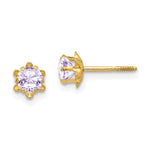 14k Madi K CZ Birthstone (Jun) Screwback Earrings