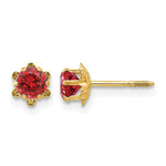 14k Madi K Round CZ July Birthstone Screwback Post Earrings