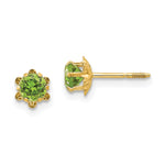 14k Madi K CZ Birthstone (Aug) Screwback Earrings