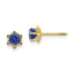 14k Madi K CZ Birthstone (Sep) Screwback Earrings