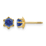 14k Madi K Round CZ September Birthstone Screwback Post Earrings