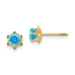 14k Madi K CZ Birthstone (Dec) Screwback Earrings