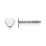 14k White Gold Madi K Tiny Heart Screwback Post Earrings