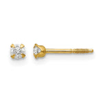 14k Madi K Round CZ Screwback Post Earrings