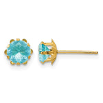 14k Madi K Round CZ March Birthstone Post Earrings