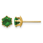 14k Madi K Round CZ May Birthstone Post Earrings