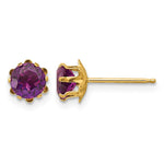 14k Madi K Round CZ June Birthstone Post Earrings