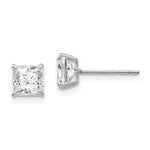 14k White Gold Madi K Square CZ Post Earrings