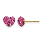14k Madi K Multi Pink Crystal Heart Post Earrings