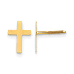14k Madi K Cross Silicone Comfort Screwback Post Earrings