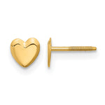 14k Madi K Heart Screwback Post Earrings