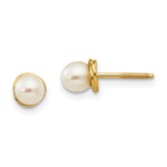 14k Madi K 4- Semi-round Freshwater Cultured Pearl Love Knot Screwback Post Earrings