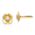 14k Madi K Flower CZ Post Earrings
