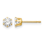 14k Madi K Round CZ Stud Post Earrings
