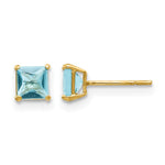 14k Madi K Square Blue Topaz Post Earrings