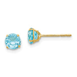 14k Madi K Round Blue Topaz Post Earrings