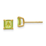 14k Madi K Square Peridot Post Earrings