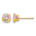 14k Madi K Round Multi-color CZ Post Earrings
