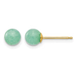 14k Madi K Round Green Natural Stone Post Earrings