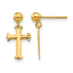 14k Madi K Cross Dangle Childrens Post Earrings