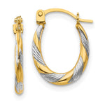 14k Madi K w/Rhodium Twist Hoop Earrings