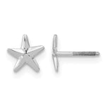 14k White Gold Madi K Star Screwback Post Earrings
