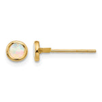 14K Madi K Polished Round Lab Created Opal Bezel Post Earrings
