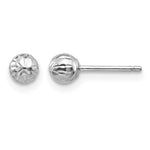 14K White Gold Madi K Diamond-Cut Ball Post Earrings