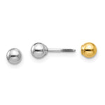 14k Two-tone Madi K Reversible Ball Earrings