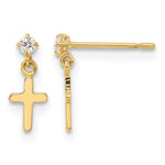 14k Madi K CZ Cross Post Dangle Earrings