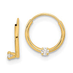 14k Madi K Polished CZ on Small Endless Hoops