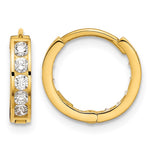 14k Madi K Round/Square CZ Reversible 2.5x Hinged Hoop Earrings