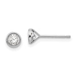 14k White Gold Madi K Bezel Set CZ Post Earrings