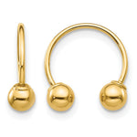 14k Madi K Half Hoop with Screw-on Bead Pair of Earrings