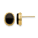14k Madi K Bezel Oval Onyx Earrings