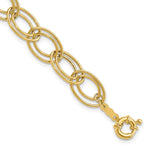 14K Polished Fancy Double Oval Link Bracelet