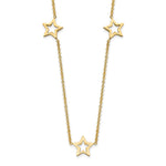 14K Open Stars Necklace Plus Extension